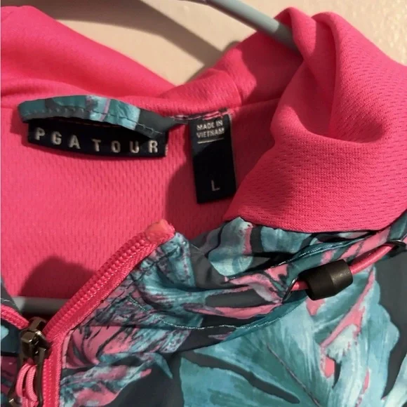 PGA Tour Women's Long Sleeve Hood Full Zip Jacket Bahama Paradise Jacket Size L - Picture 8 of 11